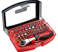 Connex COXB973832 Set di punte con mini cricchetto, multicolore, 1/4", set di 4 pezzi