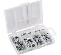 Connex DP8500111 - Assortimento di dadi di bloccaggio, 120 pezzi, varie misure in set (M3, M4, M5, M6, M8, M10), zincati, preordinati in pratica scatola di plastica, dadi di bloccaggio/scatola