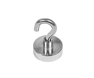 CONNEX DYM7100015 - Magnete al Neodimio tondo con gancio, diametro 25 mm, forza 21 kg