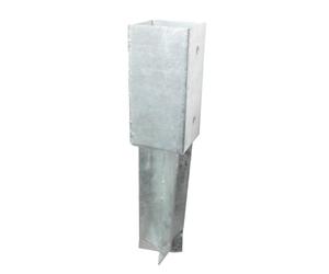 Connex HV4331 - Puntale a terra per pali, per ancoraggio nel calcestruzzo, zincato a fuoco, diametro del foro 10,5 mm, 71 x 71 x 350 mm