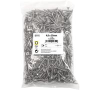 Connex KL3264025 - Viti universali, 4,0 x 25 mm, confezione da 1 kg, testa svasata, attacco TX, filettatura completa, in acciaio inox, set di viti in sacchetto