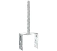 Connex palo 101 x 60 x 100 x 200 x 4 mm/durchmesser16 mm, forma a U, materiale: zincato a caldo, 1 pezzi, hv4220 (Confezione da 6)