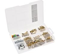 Connex Set di 293 ganci per quadri, in pratica scatola di plastica, ordinati in una pratica scatola di plastica, universali, per cornici e quadri, DP8500115