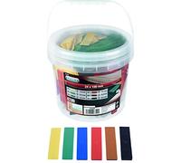 Connex Set di 300 blocchi per vetri - 100 x 24 mm - sei altezze da 1 a 6 mm - colori assortiti - con scanalatura - in polipropilene/piastrina/blocchi di sostegno/cunei in plastica / B34300