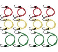 Connex Set di tenditori per bagagli, 6 pezzi, 3 lunghezze: 60 cm, 80 cm e 100 cm, riflettenti al buio, estensibili e antistrappo, per tutti i tipi di carico, elastico con 2 ganci/espansore DY270676