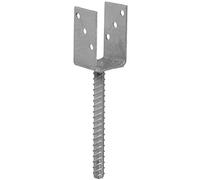 Connex Supporto per pali 81 x 60 x 100 x 200 x 4 mm/diametro 16 mm, a forma di U, materiale: zincato a caldo, 1 pezzo, HV4206 (Confezione da 6)