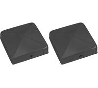 Connex Tappo per pali - 90 x 90 mm - Protezione dalle intemperie per pali e recinzioni - Zincato & nero/copertura per recinzioni/tappo per recinzioni/tappo a colonna / HV4327 (Confezione da 2)