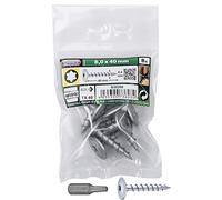 Connex Viti per pali 8,0 x 40 mm - 8 pezzi - TX - filettatura completa - per il fissaggio di raccordi e connettori - Include vite per pali, set di viti/set di viti / B30260