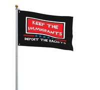 Connise Keep The Immigrants Deport The Racists Flags For Outside House Flag Decorations For Home Indoor Outdoor For Yard And Garden Fade Resistant With Metal Grommets 2x3 Ft