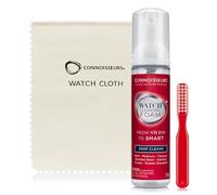 CONNOISSEURS Kit Pulizia Oro Orologio | Schiuma Detergente per Orologi e Panno Orologis con Spazzola | Detergente Lucidante Orologi per Rimuovere Sporco e Panno per Lucidare