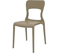 Connubia - HELIOS. Sedia per interno o esterno, in monoscocca di polipropilene. Impilabile. Colore tortora, 2 pezzi