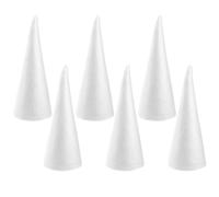 Cono di a forma di cono per albero di Natale bianco, da tavolo, decorazione floreale, 6 pezzi, 24 cm