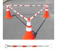 Cono di Sicurezza Retrattile con barriera - Palo di Controllo del Traffico Rosso per lavori stradali, parcheggi e Gestione della Folla, Ideale per Eventi pubblici (1 pz)