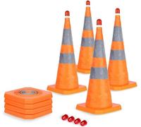 Cono di sicurezza stradale in gomma e PVC | Dimensioni multiple arancioni: parcheggio for il controllo del traffico(4b,90x40x40cm)