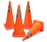 Cono di sicurezza stradale in gomma e PVC | Dimensioni multiple arancioni: parcheggio for il controllo del traffico(4a,40x23x23cm)