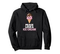 Cono estivo Kawaii Mese della Pace, dell'Amore e del Gelato Felpa con Cappuccio