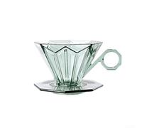 Cono filtrante riutilizzabile per caffè, in PCTG per uso alimentare, con base stabile per 1-2 tazze, dispositivo manuale portatile per la preparazione di birra per casa e viaggi (verde)