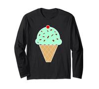 Cono Gelato alla Menta con Gocce di Cioccolato Maglia a Manica