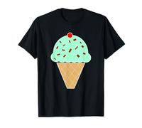 Cono Gelato alla Menta con Gocce di Cioccolato Maglietta