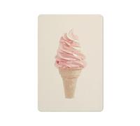 Cono gelato rosa morbido metallo latta segni decorazioni da parete per bar, pub, club, caffetteria, fattoria, bianco, 30 x 20 cm