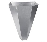 Cono in acciaio zincato con retro piatto per un facile montaggio, imbuto per polli, tacchini e altri uccelli di grandi dimensioni, resistente alle intemperie e facile da pulire