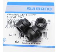 Cono sinistro (m10 x 15) e anelli di tenuta Shimano FH-M452 Nero
