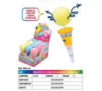 CONO SPARA DARDO SPUGNA CON CARAMELLE 5 GRAMMI X 12 PEZZI