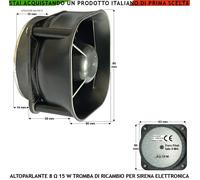 Cono Tromba Magnetodinomica Esponenziale 8 Ω 15 W Ricambio Per Sirene Antifurto