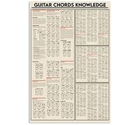 Conoscenza degli accordi per chitarra Conoscenza degli accordi per chitarra Insegne in metallo Decorazione da parete per sala musica Infografica sugli accordi per chitarra Poster in latta Targh