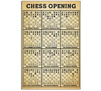 Conoscenza degli scacchi Targhe in metallo in metallo Apertura degli scacchi Poster di lettura Guida per giocatori di scacchi Targhe Sala degli scacchi Club Bar Decorazione della parete di casa 8x12 p