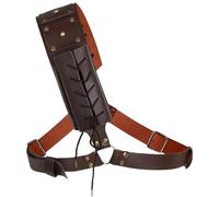 Conoscere, Holla de Sabres di luce, Sabers Ski Saber Back Holster Medieval - Canella di regolabili, Supporto per cintura in pelle PU per pirati, Halloween, cavalieri, Cosplay