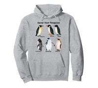 Conosci i Tuoi Pinguini Tipi di Pinguini Amante degli Animali marini Felpa con Cappuccio
