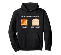 Conosci la Differenza Toast Raw Divertente Strano Gen Z Meme Volgare Felpa con Cappuccio