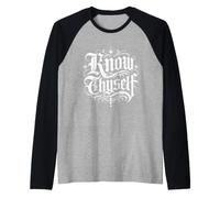 Conosci Tatuaggio Gotico Tipografia Grafica Maglia con Maniche Raglan