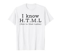 Conosco HTML Come incontrare Le Signore Divertente Sarcastico Nerd Tech Pun Maglietta