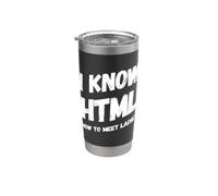 Conosco HTML Come incontrare signore divertente linguaggio di programmazione Bicchiere termico in acciaio inox doppia parete