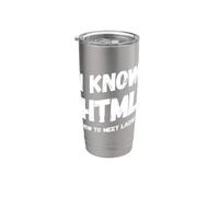 Conosco HTML Come incontrare signore divertente linguaggio di programmazione Bicchiere termico in acciaio inox doppia parete