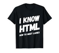 Conosco HTML Come incontrare Signore Divertente linguaggio di Programmazione Maglietta con Stampa Grafica Economica