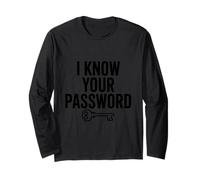 Conosco la Tua Password Divertente Geek Gamer Maglia a Manica