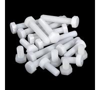 CONPHERON Bianco Viti Esagonali in Nylon, Viti a Testa Esagonale in Plastica, Vite in Plastica Esagonale, M6x15 mm,30 Pezzi