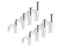 CONPHERON Fermacavi Muro, Fermacavo con Chiodo, Clip per Cavi, 20mm, 100 Pezzi