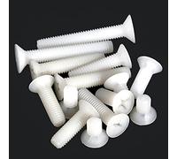CONPHERON Viti a Testa Svasata a Croce in Nylon, Viti a Testa Piatta in Plastica, Bianco, M2.5x12 mm,100 Pezzi