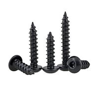 CONPHERON Viti Autofilettanti a Esagono Incassato Nero Ad Alta Resistenza Viti per Legno Esagonali a Testa Tonda M4x25mm, 50 pcs