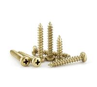 CONPHERON Viti Autofilettanti a Testa Tonda in Ottone Viti per Legno a Testa Tonda Phillips M4x12mm, 20 pcs