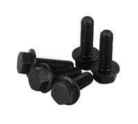 CONPHERON Viti Flangiate Esagonali Seghettate Fissaggio Bulloni con Rondella, M5x16 mm Filettatura Completa, Acciaio Legato Grado 10,9, Nero