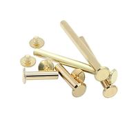 CONPHERON Viti per Rilegatura Ottonato Ribattini per Cuoio Rivetto per Chiodi per Decorazione e Rilegatura (M5x35mm, 20 Sets)