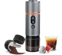 CONQUECO Macchina da Caffè Espresso Portatile - Caffettiera Elettrica da Viaggio con Batteria - per 12V Auto e Camion e Campeggio - Compatibile con la Capsula Nespresso e la Capsula L'or