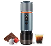 CONQUECO Macchina per Caffè Espresso Portatile: Caffettiera Elettrica Ricaricabile Autoriscaldante(Blu navy)