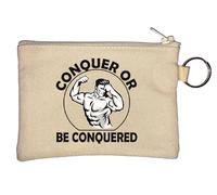Conquer Or Be Conquered Flex Portachiavi Portamonete Beige
