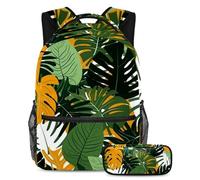 Conquer The Classroom con il nostro set di 2 zaini per bambini, zaino e astuccio di grande capacità per ragazzi ragazze adolescenti, giallo tie dye, Multicolore#02, B:29.4x20x40cm P:19x7.5x3.8cm,